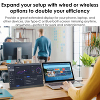 Moniteur portable IPS 21,5 pouces, écran d'e-sport avec haut-parleur intégré, contrôle tactile, écran LCD secondaire externe pour PC PS5 (pour