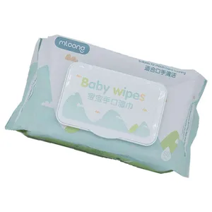 Kertas handuk basah kualitas tinggi 80 buah kertas tisu basah pembersih tangan dan wajah untuk bayi