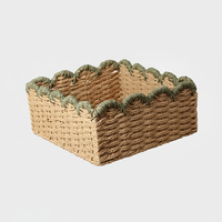 Panier de rangement multifonctionnel en corde de papier tressée, rectangulaire, moderne, simple, écologique, personnalisé par Girida, grande capacité