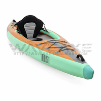 Kayak gonflable WAVEAXE OEM pour 2 personnes, kayak de pêche en Drop Stitch, canoë tandem en PVC, fabricant de canoës avec logo personnalisé, fournisseur d'usine de canoës