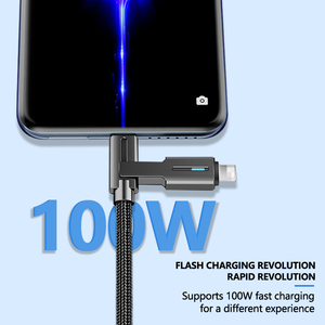 Câble de charge rapide tressé 4-en-1 100W PD avec conducteur en cuivre pur pour iOS et appareil photo, <span class=keywords><strong>chargeur</strong></span> universel USB-A vers Type-C - Product Image 5