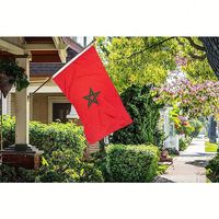 Offre Spéciale impression numérique personnalisée Double point Durable 3x5 pieds Polyester volant en plein air marocain Maroc drapeau national du pays