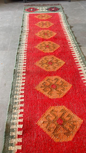 Tribal Boho <b>Runner</b> <b>Rug</b> | Handmade Wool Jute Geometric Carpet <b>for</b> Farmhouse Hallway Entryway Bedroom Living Room Decor - Product Image 3