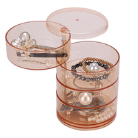 En plastique Créative Européenne Antipoussière Multicouche 360 Rotatif Transparent Acrylique Boîte De Rangement De Bijoux
