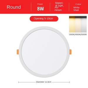 Lampe LED pour bureau à domicile 10w 18w 24w 36w Panneau LED rond encastré Smd sans cadre - Product Image 3