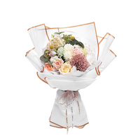 Échantillon gratuit 58*58cm emballage de fleuriste coréen en gros pas cher fleur manchon bord doré Bouquets étanche fleur papier d'emballage