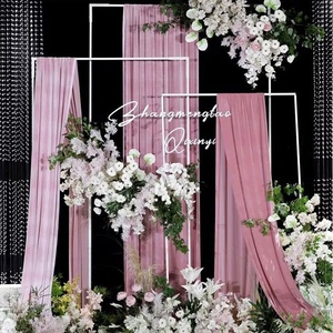 ผ้าม่านกำมะหยี่แนววินเทจคุณภาพสูงผ้าหนาสีแดงไวน์แดงตกแต่งสถานที่จัดงานแต่งงานฉากหลังจัดเลี้ยง - Product Image 4