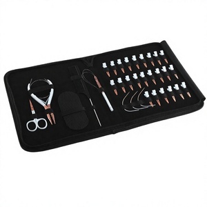 New Hair Extension Tools kit Microbeads Crimper Pliers Pulling <b>Hook</b> C Type Needles beads loop Scissor & 24pcs Sectioning <b>Clips</b> - Product Image 1