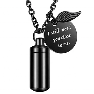 Thép không gỉ mạ màu vàng hồng <span class=keywords><strong>commem</strong></span> xương và tóc hình trụ urn cho người thân và vật nuôi 'vẫn còn mặt dây chuyền vòng cổ - Product Image 5