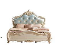 Lit antique de haute qualité Mobilier de chambre Rococo impérial Conception de blocs européens
