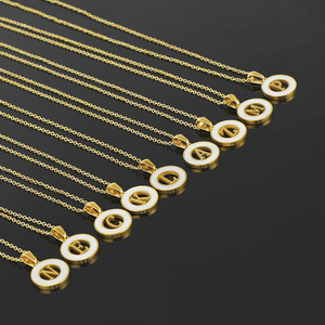 Zogxin Letter A Pendant Necklace Gold Plated Stainless Steel Round Chain Women's Fashion Jewelry Everyday Wear - Product Image 2