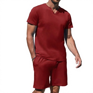 Ensemble été homme t-shirt col rond et short en coton à séchage rapide, style décontracté, en promotion à prix abordable - Product Image 5