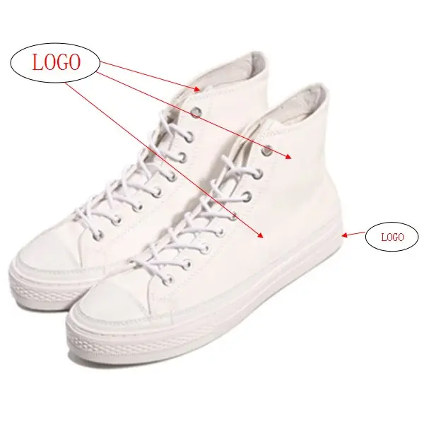 shoes custom Factory customized men's flat sole OEM high top canvas shoes logo canvas trendy shoes