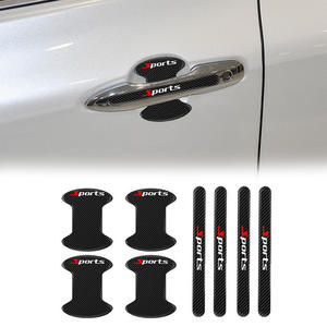 Stiker Anti Gores Pelindung Tepi Pintu Mobil Motif Serat Karbon, Dapat Digunakan Kembali, Anti Benturan, 8pcs, Perekat Sendiri - Product Image 4