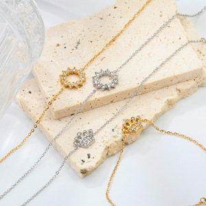 Pulsera de Zirconia con Diseño de Corona, Aleación de Zinc, Joyería de Moda para Mujer, Pulsera de Regalo - Product Image 1