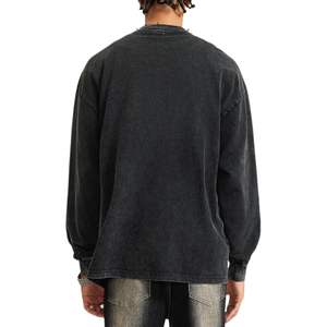 Custom Unisex Oversized <b>Crewneck</b> Tshirts Vintage Acid Wash Long Sleeve Cotton Basic Baggy <b>Sweatshirts</b> for <b>Men</b> & Women - Product Image 6