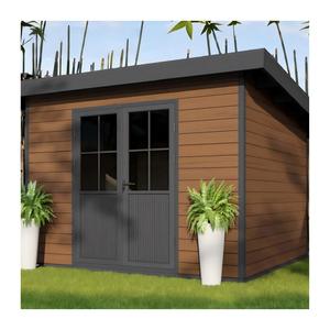 Abri <span class=keywords><strong>de</strong></span> jardin en bois WPC Série D, moderne, préfabriqué, avec panneaux sandwich en acier, pour rangement extérieur, appartement, atelier, entrepôt - Product Image 2