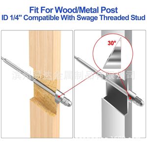 Kit de Protección para Cables de Acero Inoxidable 1/8 T316 para Postes de Metal y Madera, Funda Protectora Duradera, Combinación de Arandelas Angulares - Product Image 4