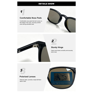 Gafas de Sol Polarizadas con Lentes Antideslumbrantes, Montura Ligera de TR90, Cómodas, Unisex, Retro - Product Image 3