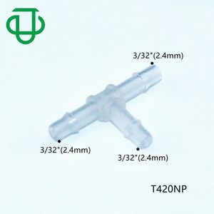 Konektor Pipa T Bentuk 3 Arah JU Plastic 3/32 inci ID Selang 2.4mm Mudah Dipasang dengan Ujung Berduri untuk Tinta Printer - Product Image 4