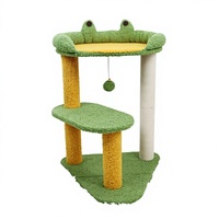 Lit pour chat en polaire Teddy taille King, structure d'escalade pour chat, maison pour chat multi-niveaux tout-en-un, design combiné triangulaire (simplicité)