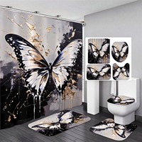 Tirai Mandi Poliester Motif Bunga Tirai Kamar Mandi Tirai Mandi Poliester Cetak Digital Kustom Tirai Mandi Cetak Digital Grosir 11