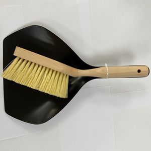 Petit balai à main pour clavier et bureau, pelle à poussière en métal et brosses à long manche en bois, ensemble de nettoyage - Product Image 1
