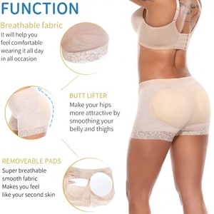 Culotte gainante en dentelle pour femme avec rembourrage en éponge pour rehausser les fesses, modèle 8816 # - Product Image 4