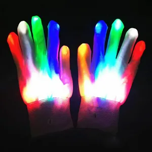 Wholesale Festival Party LED Flashing Glove Colorful Party Led Finger LED Glow Glove Kids Adult For Night Party