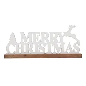 Hecho a mano nuevo diseño árbol de Navidad adornos de Navidad de madera decoración creativa Mesa rústica decoración del hogar letra de madera