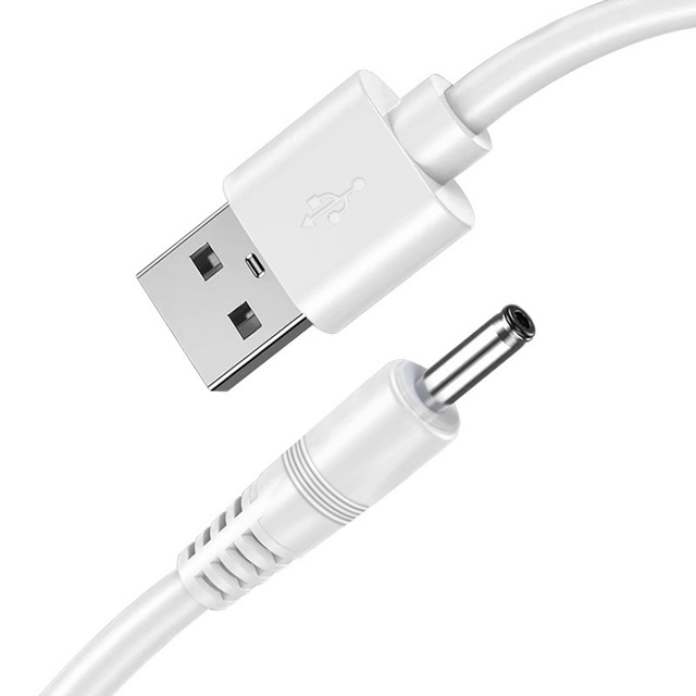 USB 2.0 a Male to DC 5.5x2.1mm 2.5*0.7mm 3.5*1.35mm, 5 Volt 24AWG DC Connector Charge Barrel Jack Power Cable White