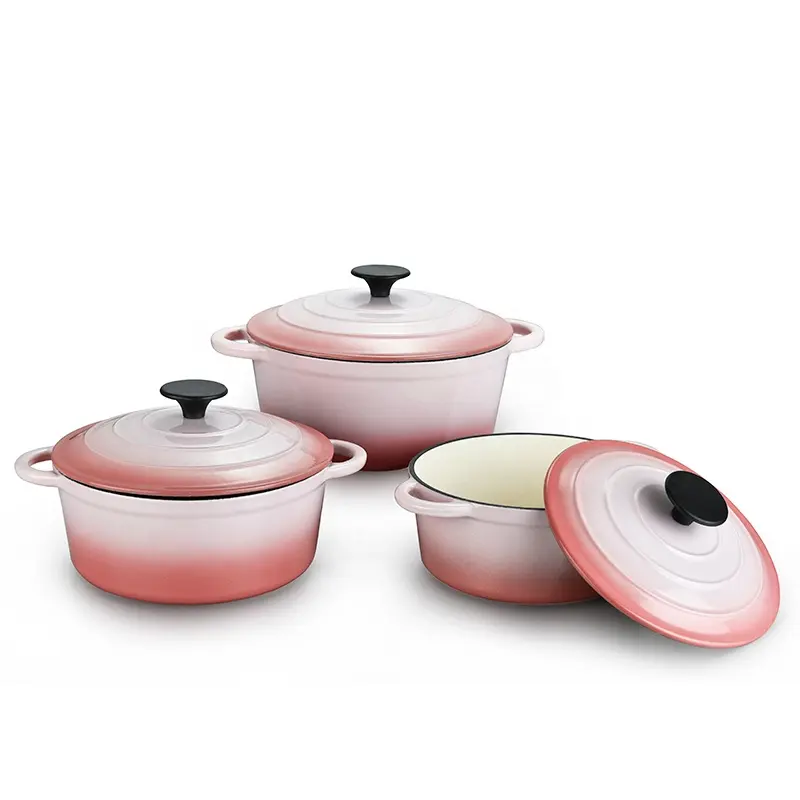 Newest design top quality cast iron enamel cookware set