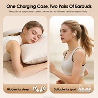 Écouteurs sans fil Bluetooth 2-en-1 avec logo personnalisé et miroir de maquillage, son HIFI, faible latence, longue autonomie, casque de sommeil, cadeau pour couple