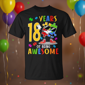 18 ans d'expérience en matière de t-shirts puzzle sur le thème de l'autisme, géniaux et amusants - Product Image 3