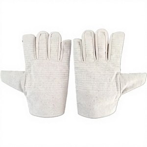 Gants de travail en toile de coton blancs d'hiver, antidérapants, imperméables, anti-coupures, antistatiques, avec poignet en tricot protecteur - Product Image 1
