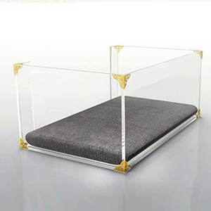 JAYI-cama de acrílico transparente para perros y gatos, camas para mascotas con accesorios metálicos - Product Image 3