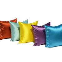 Housse de coussin en satin de soie 45*45cm avec fermeture éclair, luxueuse et personnalisée, pour la décoration de la literie