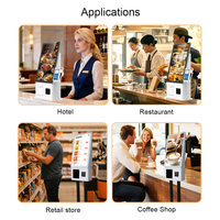Sistema de punto de venta (POS) todo en uno con pantalla de 21.5 pulgadas, terminal de autoservicio para tiendas de conveniencia, lector de tarjetas y software.