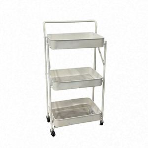 Modern Stainless Steel <b>Foldable</b> <b>Cart</b> <b>Foldable</b> Kitchen Gadgets 3 Layers Sample Available Easy Bulk Order Premium Folding <b>Cart</b> - Product Image 1