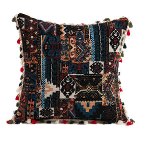 İran halısı atmak yastık kılıfı 18x18 inç, Tribal geometrik etnik pamuk keten dekoratif kare yastık kılıfı minder kapakları - Product Image 4
