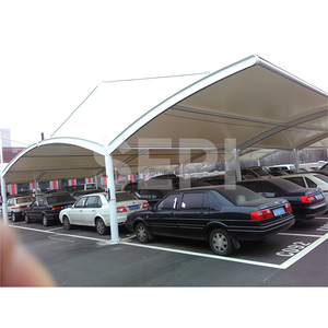 Estructura de membrana extensible de acero duradera personalizada de fábrica, cubierta de PVDF, tienda de estacionamiento de automóviles, cocheras impermeables para estacionamiento de automóviles - Product Image 1
