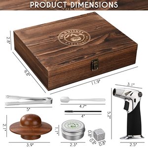 Kit d'infusion <span class=keywords><strong>de</strong></span> fumée pour whisky personnalisé avec <span class=keywords><strong>copeaux</strong></span> <span class=keywords><strong>de</strong></span> hêtre, ensemble <span class=keywords><strong>de</strong></span> bar moderne portable dans un coffret cadeau en bois pour fumer les cocktails - Product Image 6