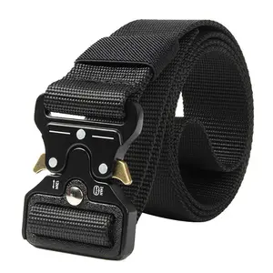 Low price wholesale multifunctional outdoor training custom nylon belt quick release metal buckle men's belt with buckle