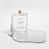 Top Vente Extravagant 100ml Carré Clair Aroma Diffuseur Bouteille Vide Carré Plat Verre Diffuseur Aromathérapie Bouteille En Verre
