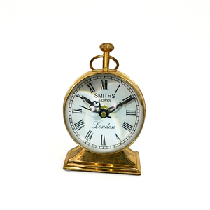 Nautical London นาฬิกาดิจิตอลทำจากทองเหลืองเต็มรูปแบบตั้งโต๊ะสำหรับตกแต่งบ้านที่มีเข็มแสดงการเคลื่อนที่ควอตซ์แบบวงกลมติดผนังได้ - Product Image 1