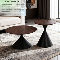 Table basse de salon élégante de style italien, best-seller, avec base conique, plateau en MDF de qualité supérieure, design minimaliste, vente en gros