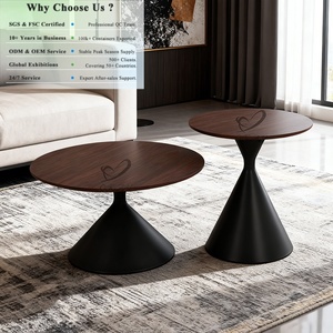Table basse design italienne élégante pour salon, base conique, style moderne minimaliste, plateau en MDF de qualité supérieure, best-seller - Product Image 1
