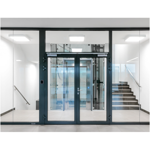 Graki 3H Modern Çerçeveli Çelik Cam Bölme Duvarı, Yangına Dayanıklı Buzlu Oda Bölücü, Yüksek Etkili Ses Yalıtımı ile - Product Image 1