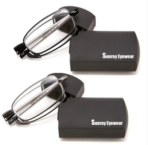 Mini kim loại gấp Kính đọc sách xách tay rõ ràng màu đen trắng khung PC Chất liệu với ánh sáng màu xanh chặn trường hợp unisex tùy chỉnh - Product Image 1