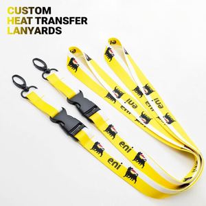 Custom Eco-Friendly Heat Transfer <b>Lanyards</b> Safety Breakaway Buckle Full Color Printed <b>Polyester</b> Neck Promotional Gift - Product Image 1